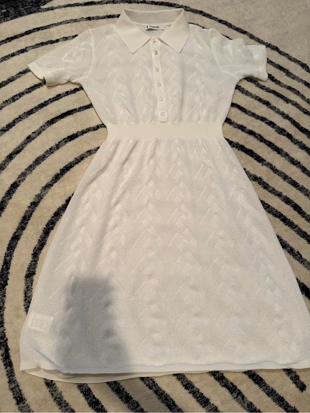 NWOT Broadcast White Knit Polo Dress